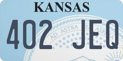 KS license plate 402JEQ
