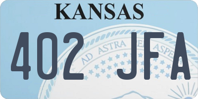 KS license plate 402JFA