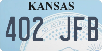 KS license plate 402JFB