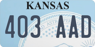 KS license plate 403AAD