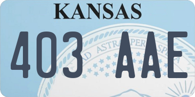 KS license plate 403AAE