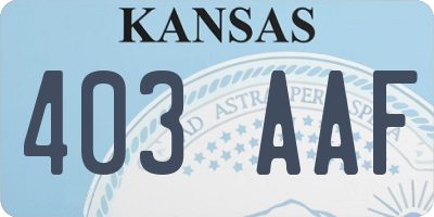 KS license plate 403AAF