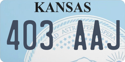 KS license plate 403AAJ