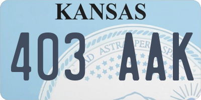 KS license plate 403AAK