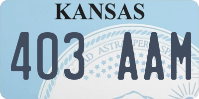 KS license plate 403AAM