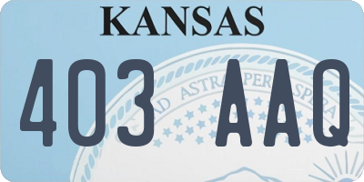 KS license plate 403AAQ