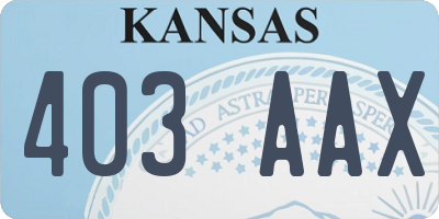 KS license plate 403AAX