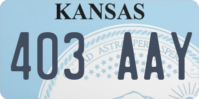 KS license plate 403AAY