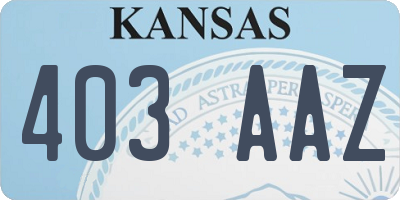 KS license plate 403AAZ