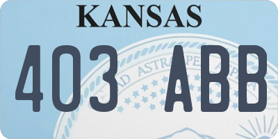 KS license plate 403ABB