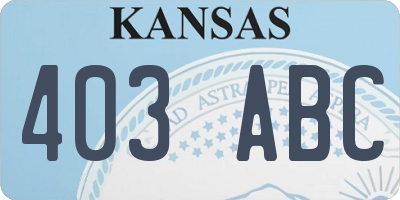 KS license plate 403ABC