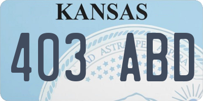 KS license plate 403ABD