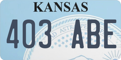 KS license plate 403ABE