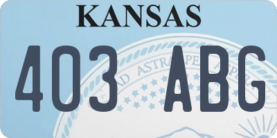 KS license plate 403ABG