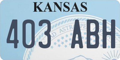KS license plate 403ABH