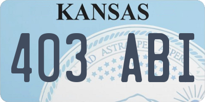 KS license plate 403ABI