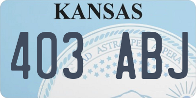 KS license plate 403ABJ