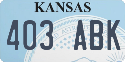 KS license plate 403ABK