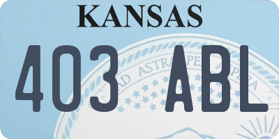 KS license plate 403ABL