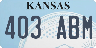 KS license plate 403ABM