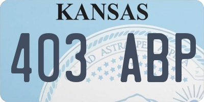 KS license plate 403ABP