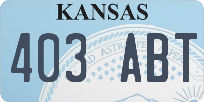 KS license plate 403ABT