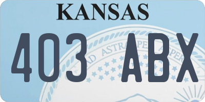 KS license plate 403ABX