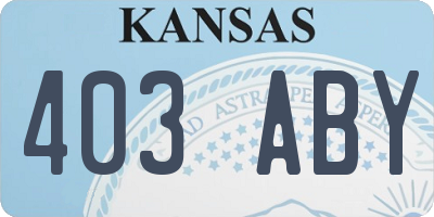 KS license plate 403ABY