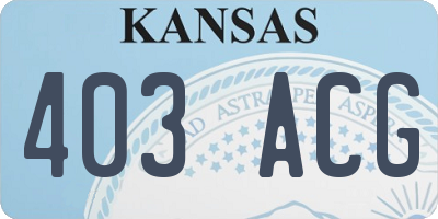 KS license plate 403ACG