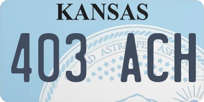 KS license plate 403ACH