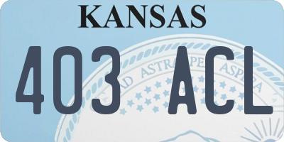 KS license plate 403ACL