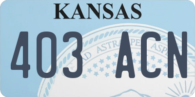 KS license plate 403ACN