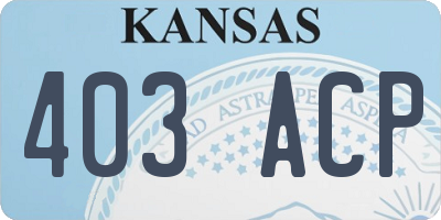 KS license plate 403ACP
