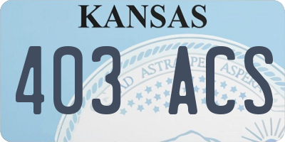 KS license plate 403ACS
