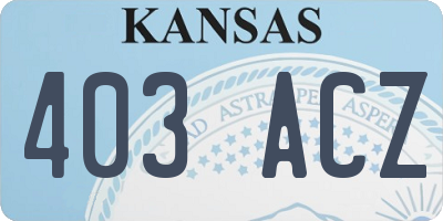 KS license plate 403ACZ