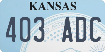 KS license plate 403ADC