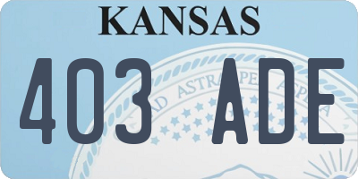 KS license plate 403ADE