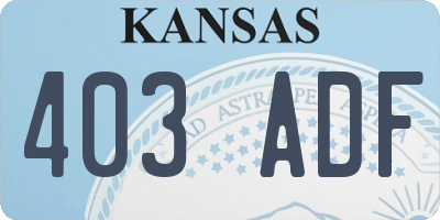 KS license plate 403ADF