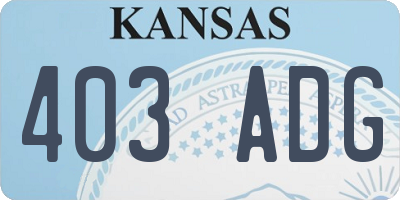 KS license plate 403ADG
