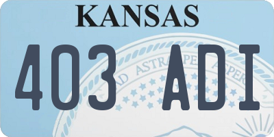 KS license plate 403ADI