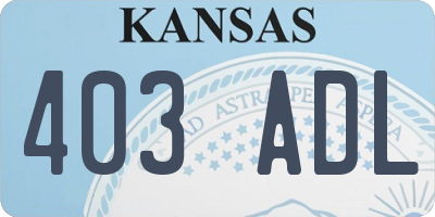 KS license plate 403ADL