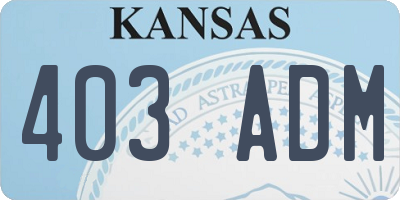 KS license plate 403ADM