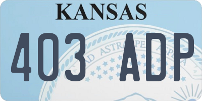 KS license plate 403ADP
