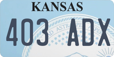 KS license plate 403ADX