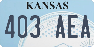KS license plate 403AEA