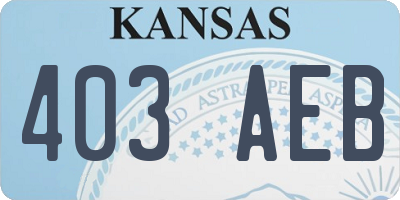 KS license plate 403AEB