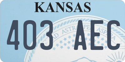 KS license plate 403AEC