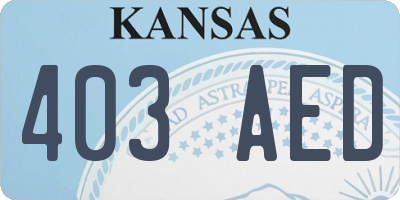 KS license plate 403AED
