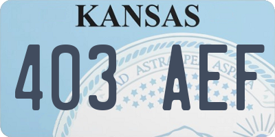 KS license plate 403AEF