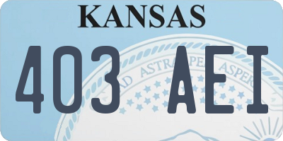 KS license plate 403AEI